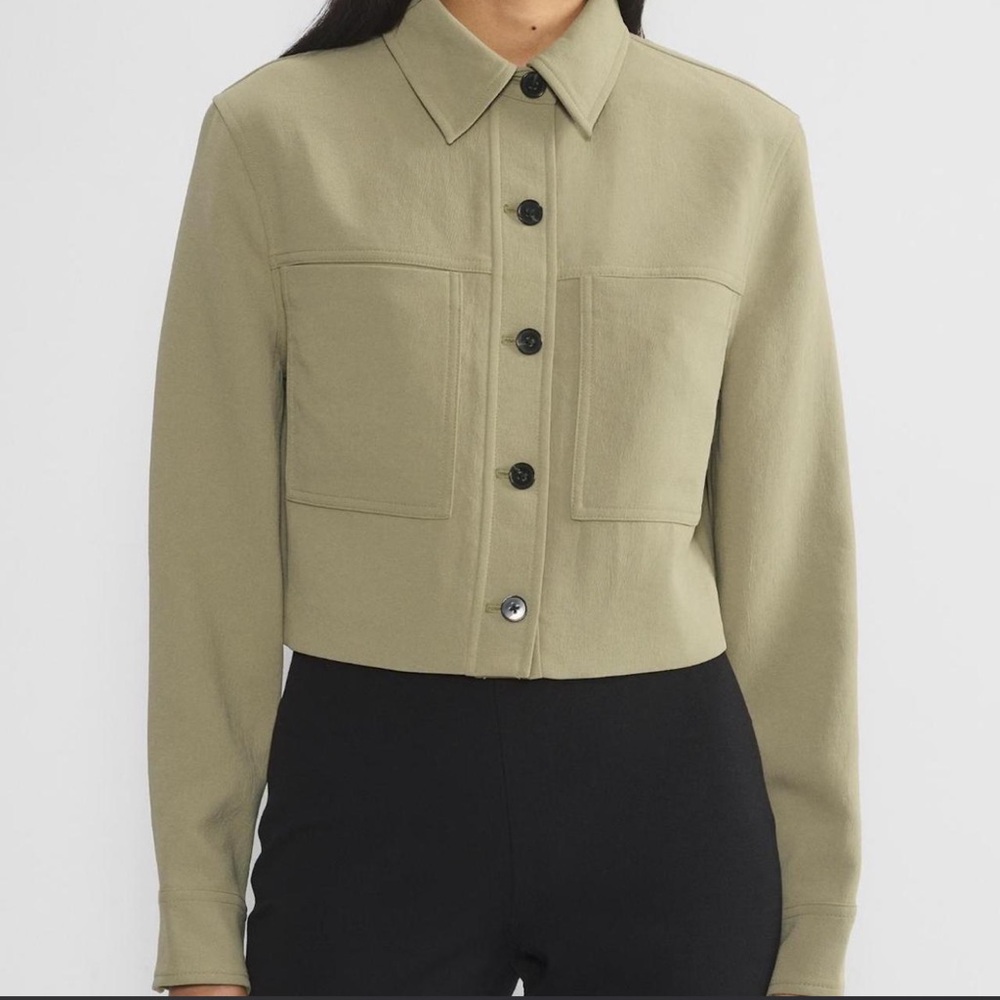 Aritzia - Wilfred Little Cropped Jacket Crepette - Sundried Olive
